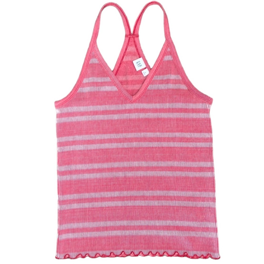 Coral striped tank